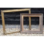 A 19th century giltwood frame of plain rectangular form