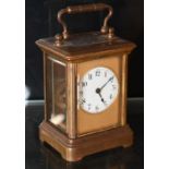 A miniature Mignon brass carriage clock