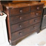 A 19th century mahogany chest of two short over three long drawers