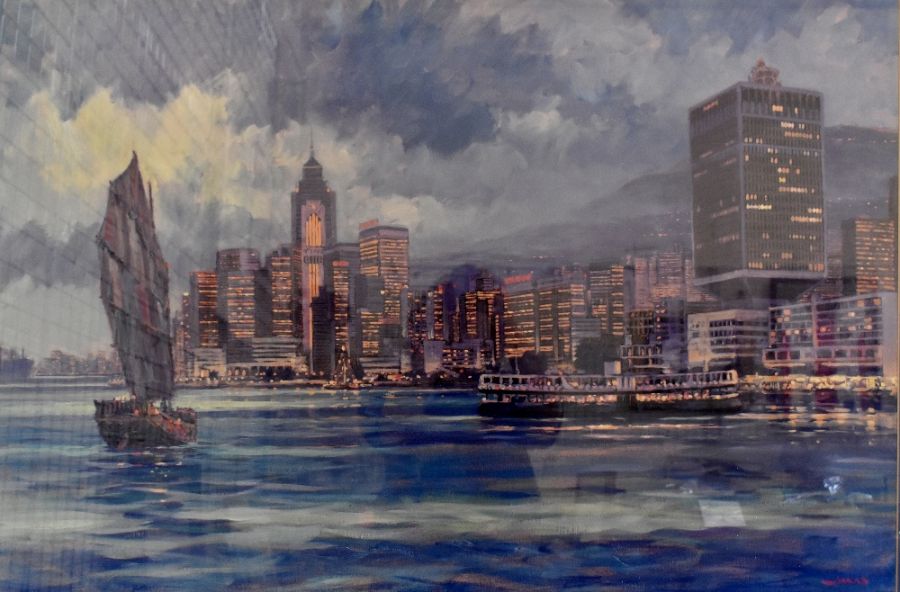 An extensive panoramic print of Hong Kong harbour - Image 2 of 3