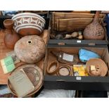 Various African and other gourd vessels