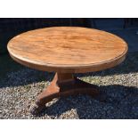 A Victorian mahogany oval tilt top breakfast table