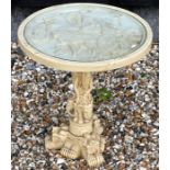 A vintage simulated ivory Oriental occasional table