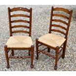 Six Lancashire ladderback chairs