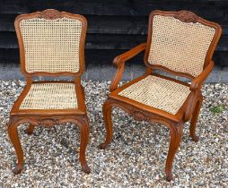 Twelve modern French walnut dining chairs