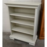 Cream-painted open bookcase