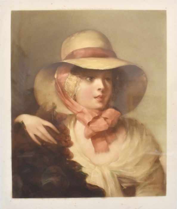 Lithograph of a girl in bonnet - Image 2 of 3