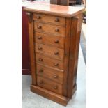 A Victorian mahogany Wellington chest of seven graduating drawers