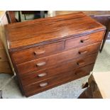 An ex Ministry of Defence bright mahogany chest of drawers,
