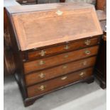 A George III oak fall front bureau