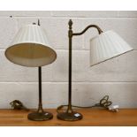 Two Laura Ashley brass table lamps
