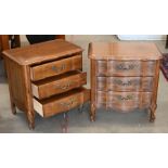 A pair of French style hardwood bedroom chests