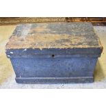 An antique painted pine tool chest