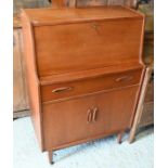 A mid-century teak fall front bureau