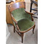 Early 20th century oak elbow chair