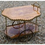 A marquetry drinks trolley