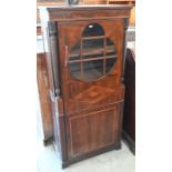 Mahogany inlaid part-glazed side cabinet