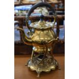 1899 patent brass kettle on stand