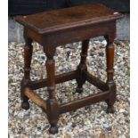 Antique oak joint stool