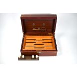 A Davidoff brass-bound mahogany cigar humidor