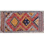 An old Caucasian kelim rug