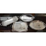 Four various Victorian and later ep trays
