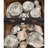 Two boxes of Johnson Bros and other pottery 'India Tree' dinner wares