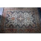 A large and fine antique Persian Kashan carpet