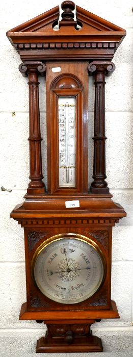 'Dring & Fage, Strand, London', carved walnut barometer - Image 2 of 2