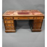 A Victorian mahogany pedestal desk