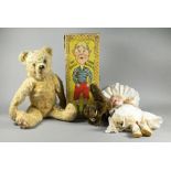 Simon & Halbig doll, with bear, cat and bricks