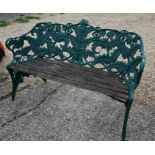 A Coalbrookdale style fern leaf design cast iron garden bench