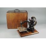 Willcox and Gibbs 1883 patent sewing machine with box