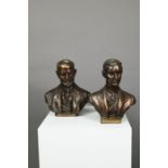 A pair of busts, Charles Stewart Rolls & Frederick Henry Royce