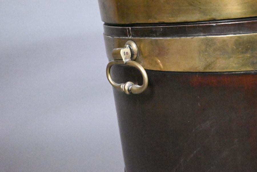 A George III brass bound mahogany wine cooler - Image 4 of 8