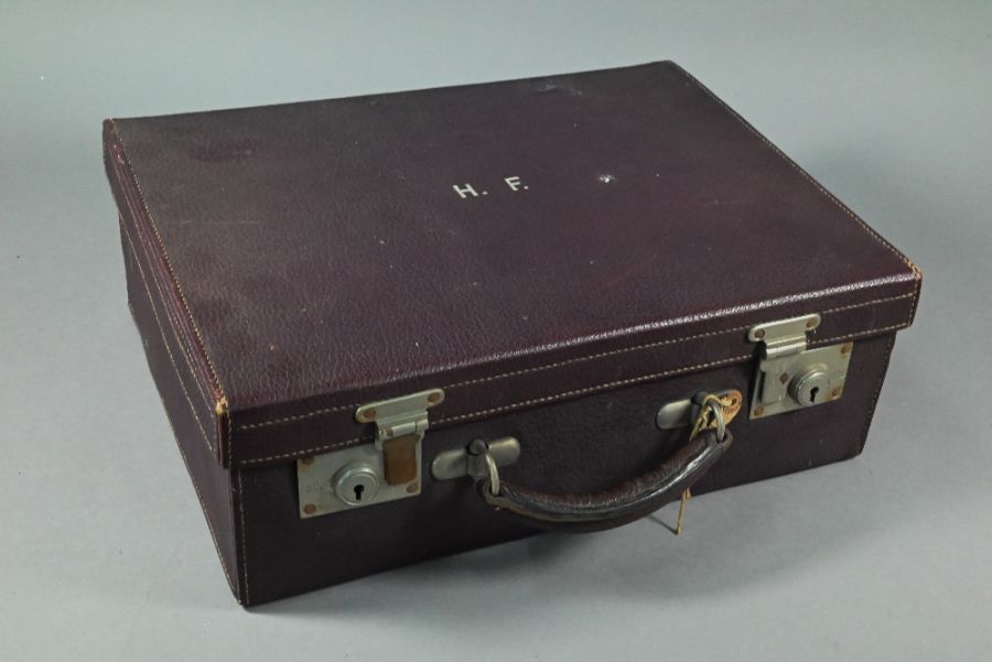 A purple leather small suitcase - Image 6 of 6