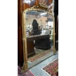 A large Victorian giltwood and gesso overmantel mirror