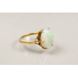 An oval opal ring