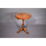 A Victorian floral marquetry walnut tripod table