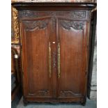 A substantial 18th century French oak armoire