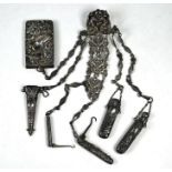 A Victorian silver chatelaine
