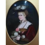 A 19th century German porcelain oval plaque