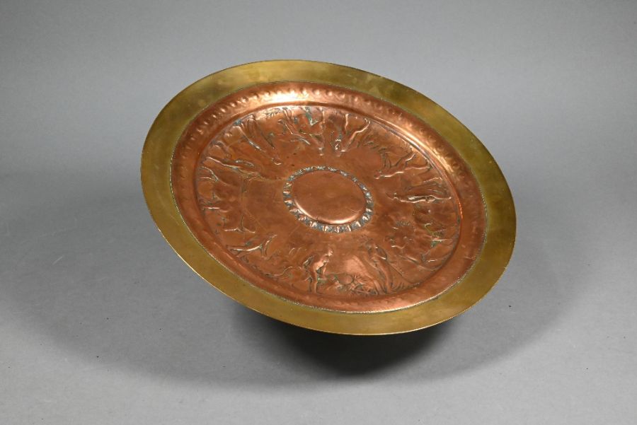 A 19th century French bronze and copper tazza