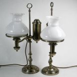 A pair of 19th century electroplated Miller & Sons of Piccadilly Student lamps