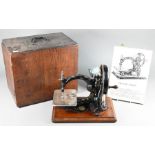 Willcox and Gibbs 1883 patent sewing machine with box