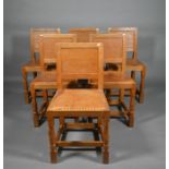 Robert ''Mouseman'' Thompson (Kilburn), a set of six oak dining chairs