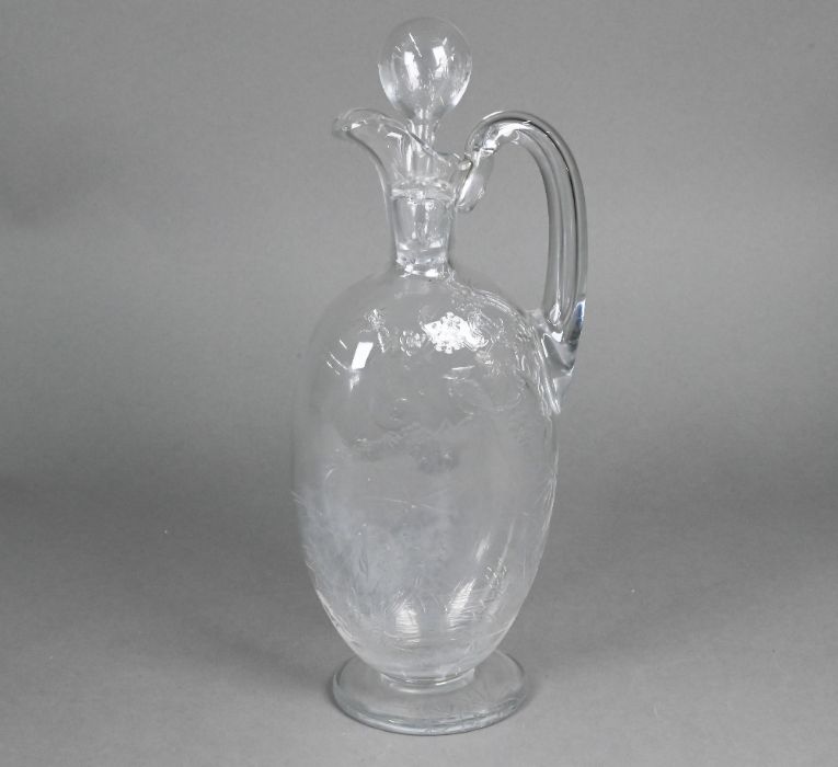 A Victorian Aesthetic Movement wine ewer and stopper