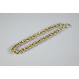 A 9ct yellow gold rope style bracelet