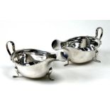 Pair of silver sauce boats
