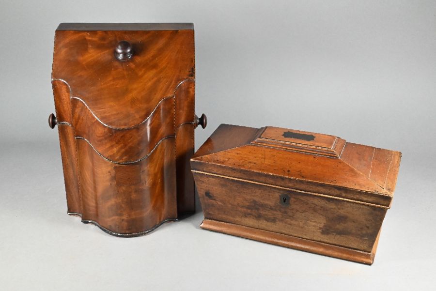 A Georgian knife box to/with a tea caddy (2) - Image 2 of 8